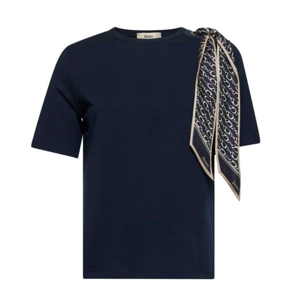 Herno Foulard Detailed Crewneck T-Shirt Black