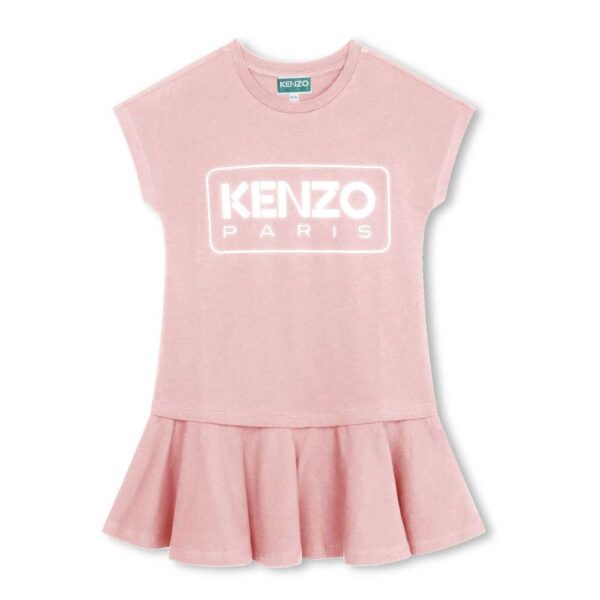 Kenzo Kids logo-print organic cotton dress