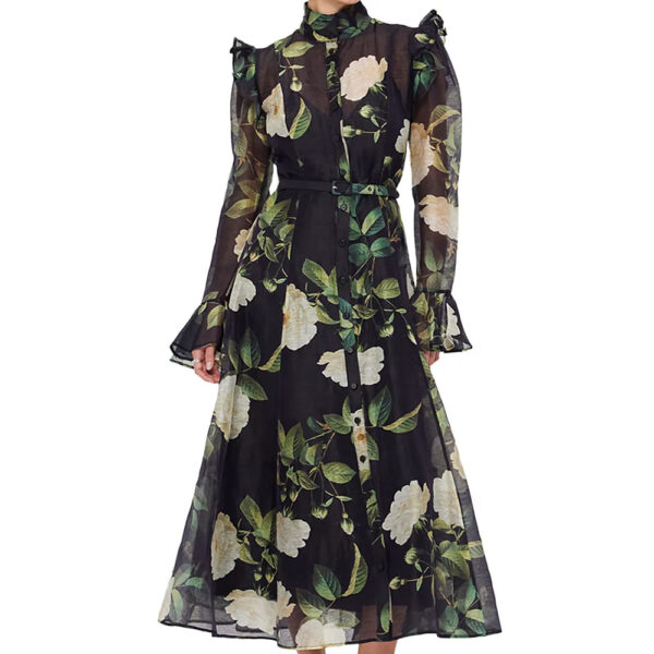 LEO LIN Katrina Butterfly Sleeve Midi Dress