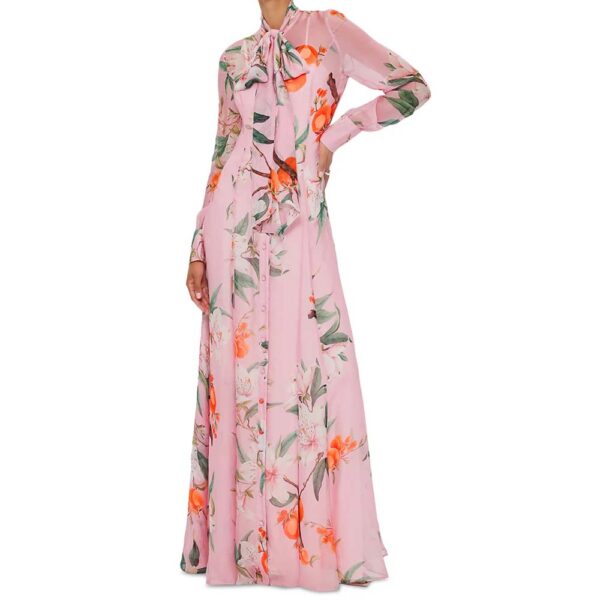 LEO LIN Lilith Tie Neck Maxi Dress