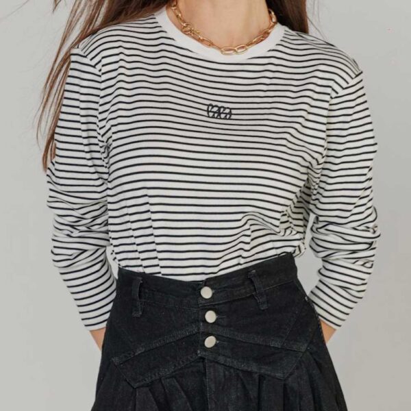 Loup clothing Black Signature Striped Tee