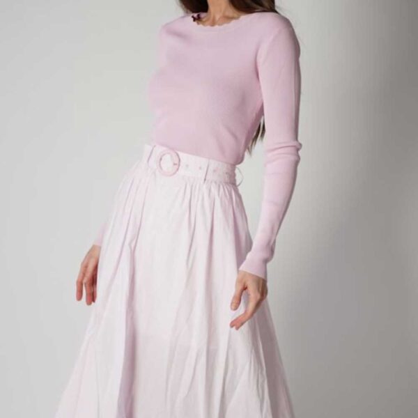 Loup clothing Pink Scalloped Knit Top
