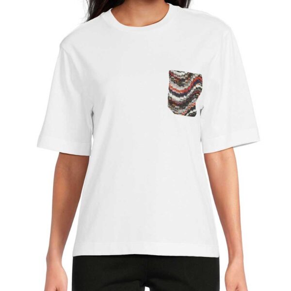 M Missoni Patchwork-Trim Cotton T-Shirt