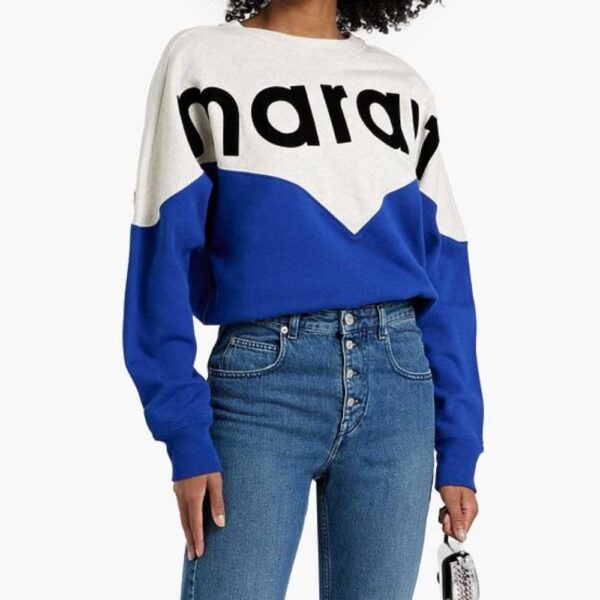 MARANT ÉTOILE Houston two-tone flocked cotton-blend fleece sweatshirt