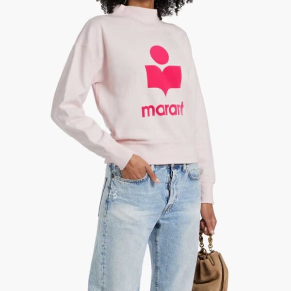 MARANT ÉTOILE Moby flocked French cotton-terry sweatshirt