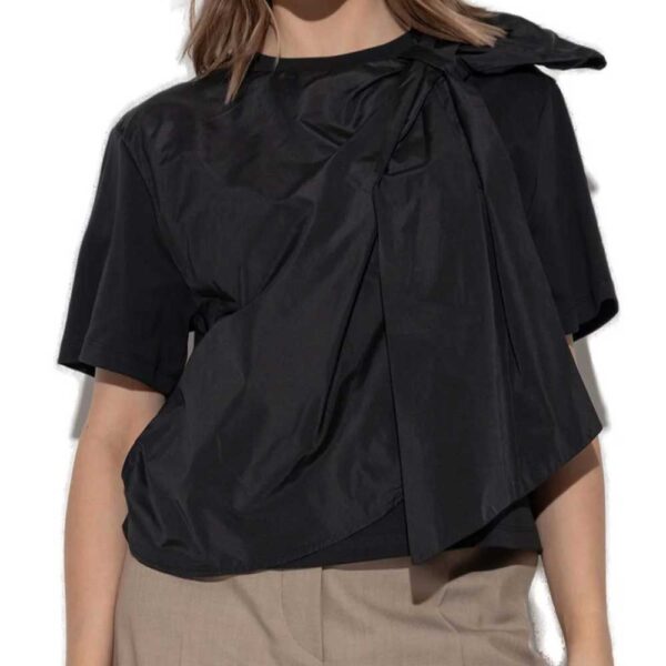 Max Mara Colle Bow-Detailed Crewneck Top