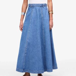 Midi Skirt in Robertson Wash: Airy Denim Edition