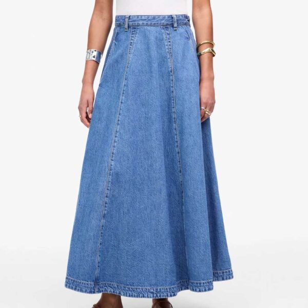 Midi Skirt in Robertson Wash: Airy Denim Edition