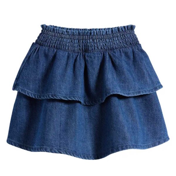Mini Boden Kids' Tiered Denim Skirt