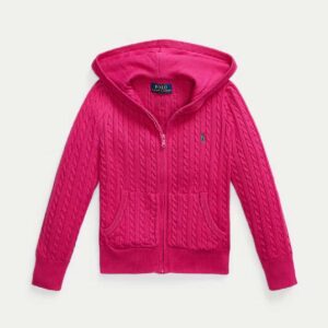 Mini-Cable Cotton Full-Zip Hoodie