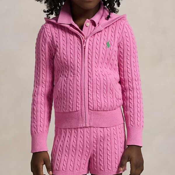 Mini-Cable Cotton Full-Zip Hoodie