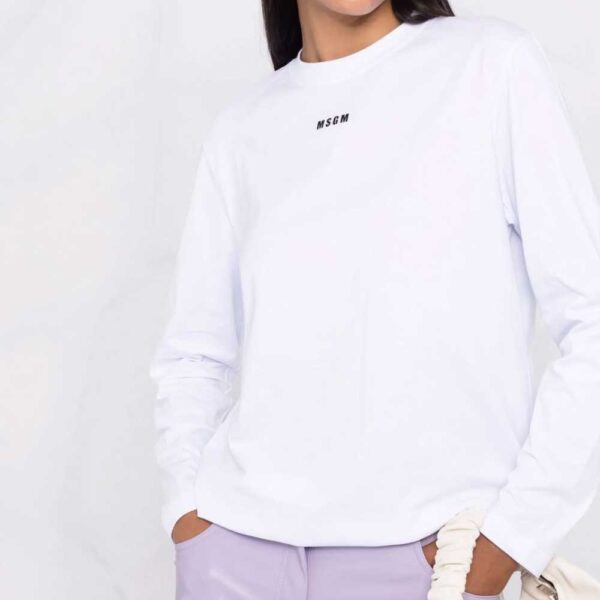 MSGM logo-print long-sleeve T-shirt