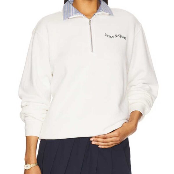Museum of Peace and Quiet Wordmark Quarter Zip Up Sweater