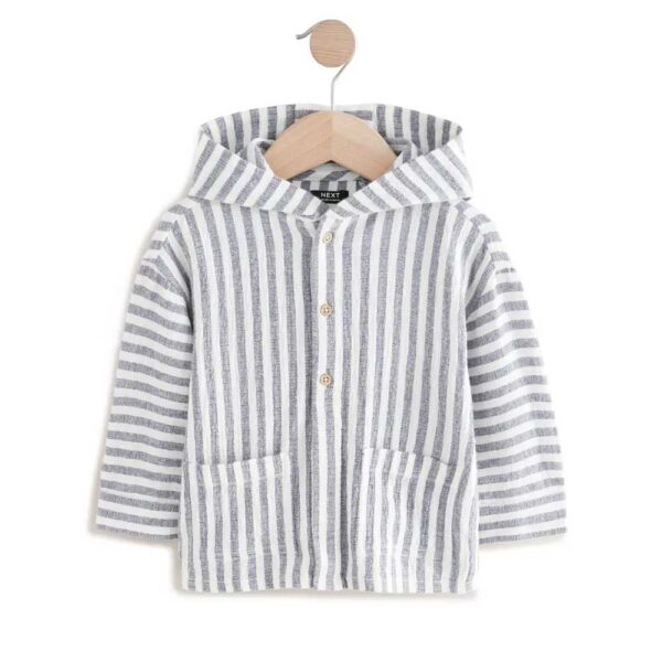 NEXT Kids' Stripe Hooded Shirt Jacket