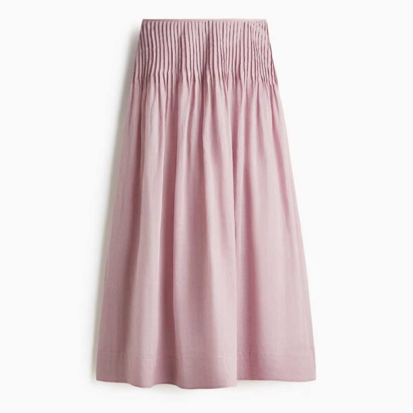 Pintucked Ramie Skirt Dusty lilac