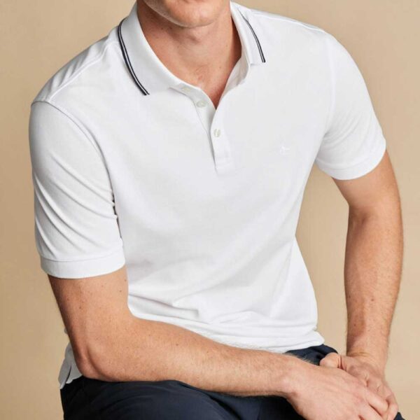 Pique Polo - White