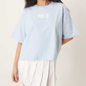 Polo Ralph Lauren boxy fit logo T-shirt in light blue