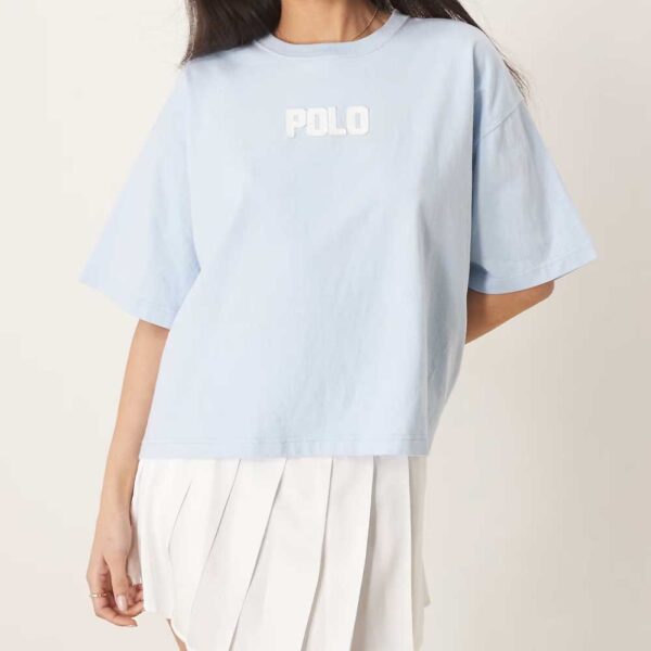 Polo Ralph Lauren boxy fit logo T-shirt in light blue