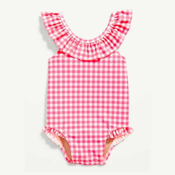 Printed Ruffle-Trim One-Piece Swimsuit for Baby