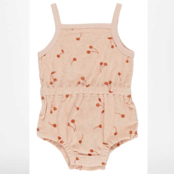 QUINCY MAE Cherry Print Cotton Terry Romper