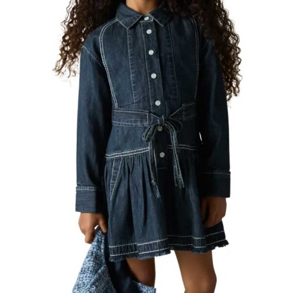Reiss Kids' Long Sleeve Denim Shirtdress