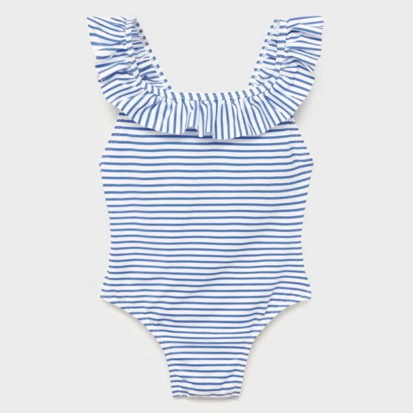 Ruffle striped swimsuit Blue