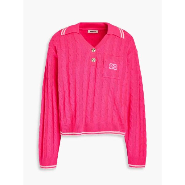 SANDRO Cable-knit wool and cashmere-blend sweater