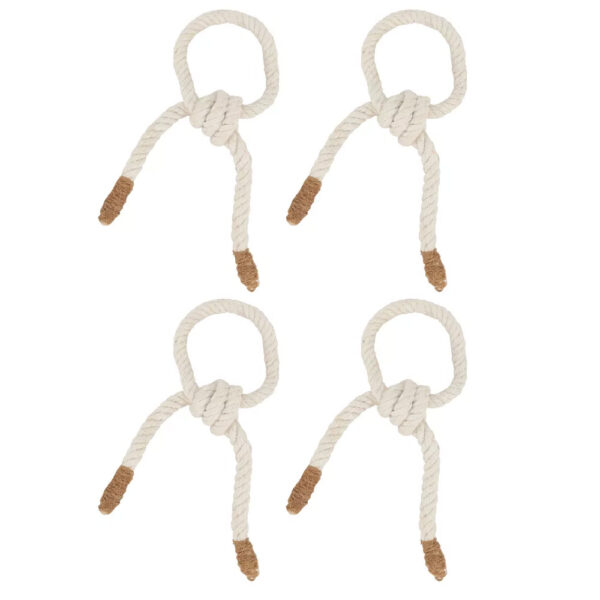 Saro Lifestyle Napkin Holder Rings With Knotted Rope Design
