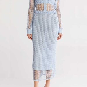 Simkhai Odie Open Knit Maxi Skirt