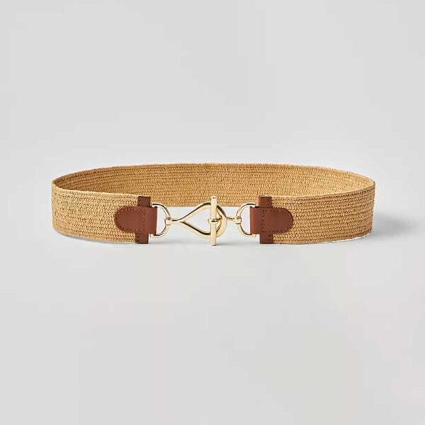 Straw Stretch Belt Natural