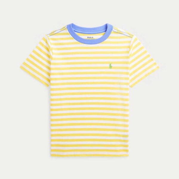 Striped Cotton Jersey Tee Oasis Yellow/White