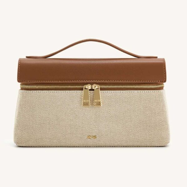 Thea Top Handle Bag - Brown Canvas