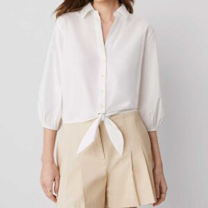 Tie Waist Blouse White
