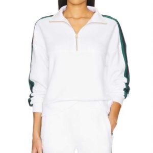 Varley Raymar Half Zip Sweatshirt White, Navy, & Forest