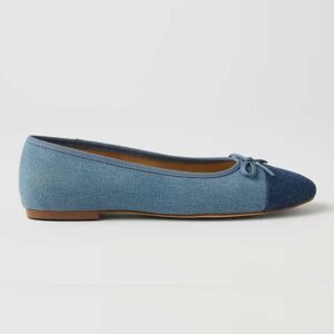 Weekend Collection Denim Cap Toe Ballet Flats