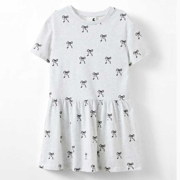Willow Short Sleeve Dress grey marle/bow