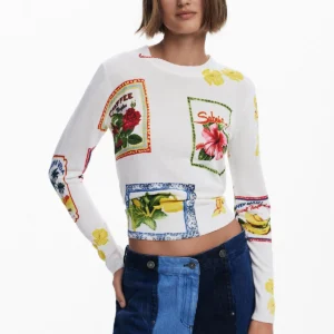 Desigual Women's Tropical stamps sweater
