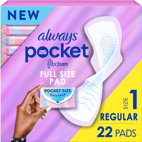 Always Pocket Feminine Pads for Women with FlexFoam