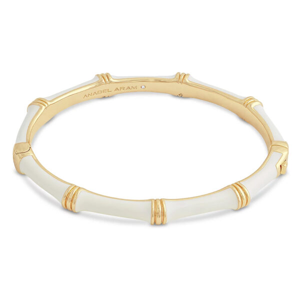 Anabel Aram Enamel Bamboo Shaped Hinge Bangle Bracelet