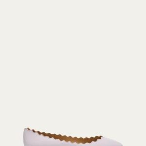 Chloe Lauren Scalloped Leather Ballet Flats