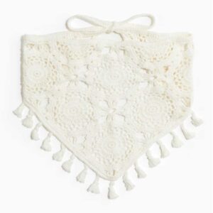 Crochet-Look Headscarf White