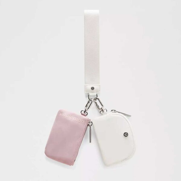 Dual Pouch Wristlet Pink Haze/Light Ivory