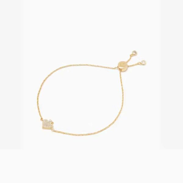 Everyday Spade Pave Slider Bracelet Clear/Gold