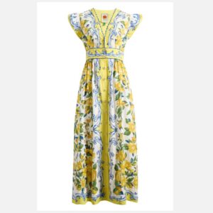 FARM Rio Sicily Scarf Print Cotton Maxi Dress