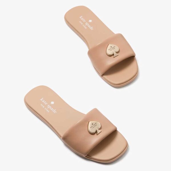Kendall Smooth Leather Slide Sandal Light Fawn