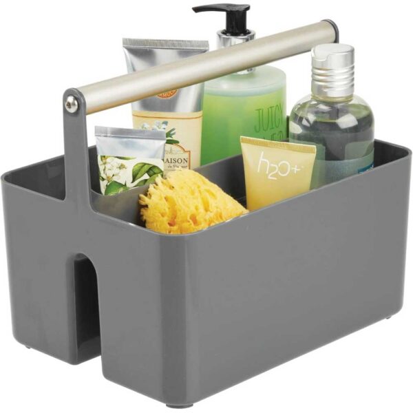 mDesign Plastic Shower Caddy Storage Charcoal/Satin