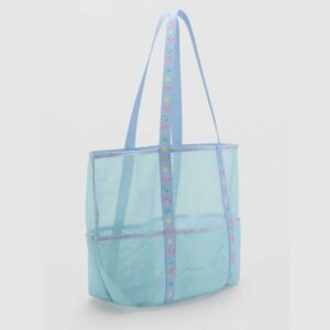 Mesh pattern shopper bag Aqua Green