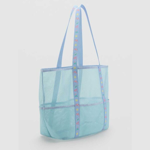Mesh pattern shopper bag Aqua Green