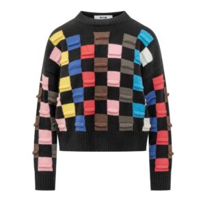 MSGM Check Detailed Crewneck Jumper
