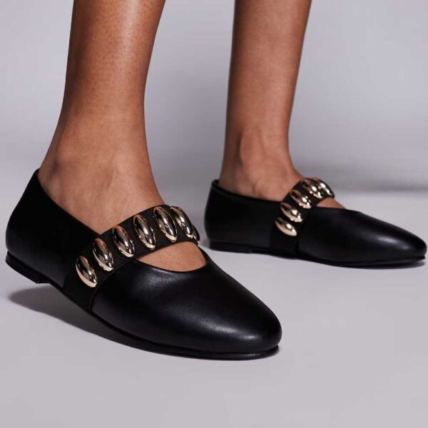 Public Desire Harmonica ballet flats with hardware detail
